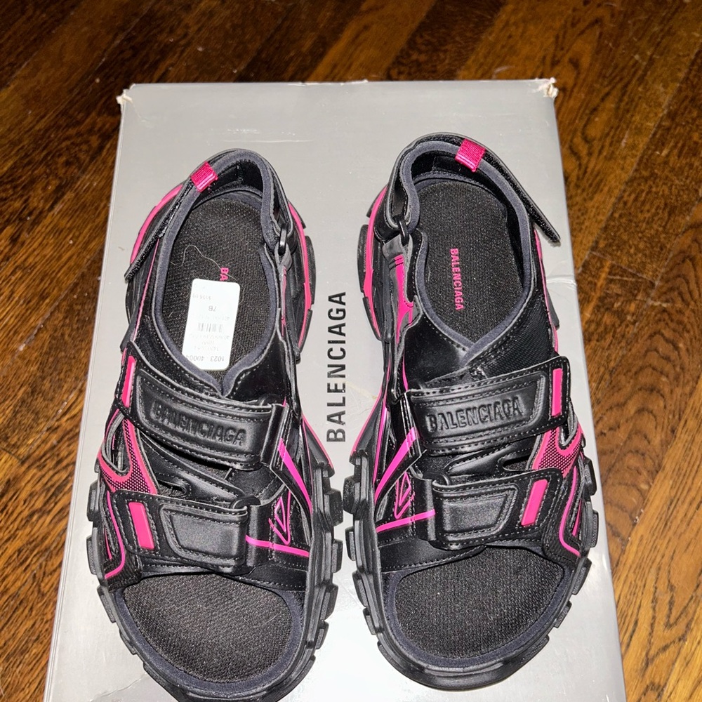 Balenciaga Black and Pink Footwear